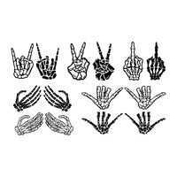 BUNDLE 10 Skeleton Hands Svg / Hand Sign Silhouette / Bones Of Human Svg / Rock Hand Svg / Skeleton shirt / Skull png / Skull svg / Cricut 